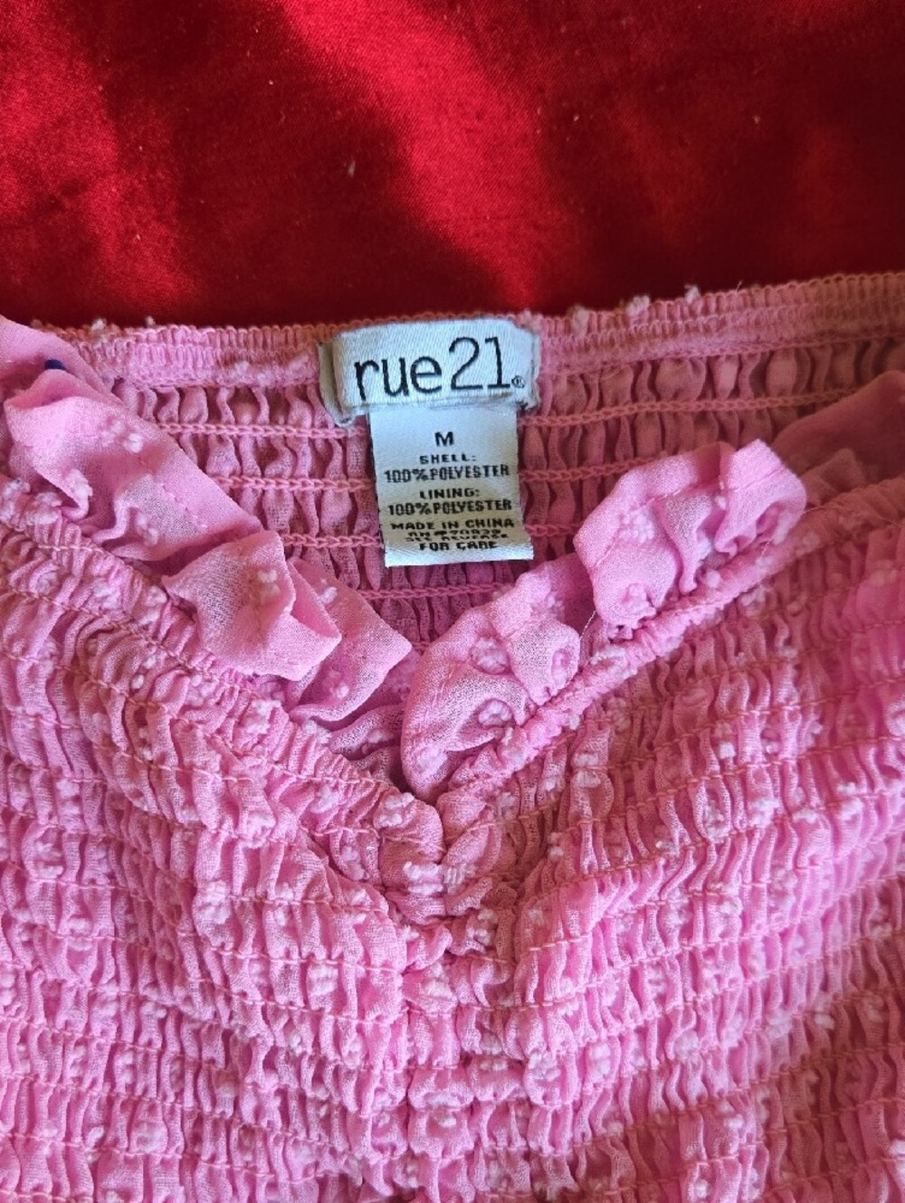 Rue21 Light Pink Smocked Ruffle Top - Picture 2 of 5